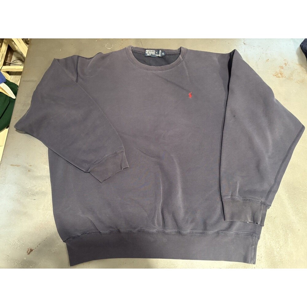 Vtg Polo Ralph Lauren Sweatshirt Mens XL Crewneck Faded Distressed gray